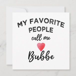 My Fav Call Me BUBBE Grandmother Jewish Grandma Card