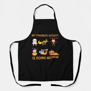 My Favorite Activity Is Doing Nothin' Retro Sloth  Apron