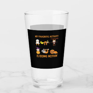 My Favorite Activity Is Doing Nothin' Retro Sloth  Glass