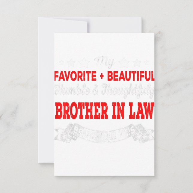 My Favorite Beautiful Brother In Law Funny Gift RSVP Card (Front)