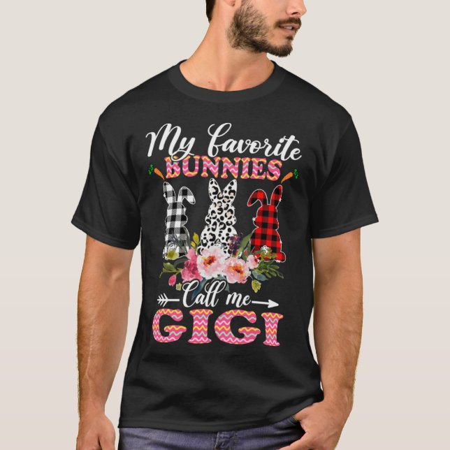 My Favorite Bunnies Call Me Gigi Easter Leopard T-Shirt (Front)
