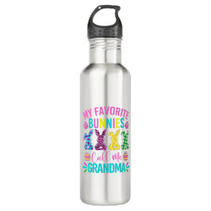 My Favorite Bunnies Call Me Grandma Shirt Cute Eas 710 Ml Water Bottle