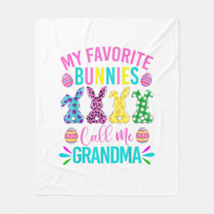 My Favorite Bunnies Call Me Grandma Shirt Cute Eas Fleece Blanket