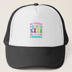 My Favorite Bunnies Call Me Grandma Shirt Cute Eas Trucker Hat