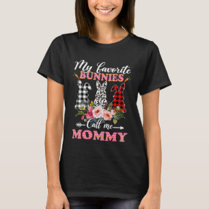 My Favorite Bunnies Call Me Mommy Easter Leopard T-Shirt