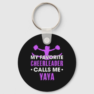 My Favorite Cheerleader Calls Me Yaya Cheerleading Key Ring