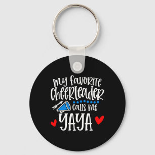 My Favorite Cheerleader Calls Me Yaya Funny Cheerl Key Ring