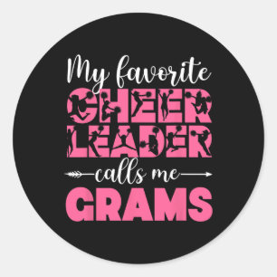 My Favorite Cheerleader Grams Cheer Grams Grandma  Classic Round Sticker