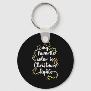 My Favorite Color Is Christmas Lights Xmas Christm Key Ring