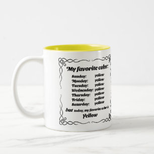 My favorite color is yellow Two-Tone coffee mug
