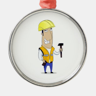 MY FAVORITE *CONSTRUCTION WORKER* METAL ORNAMENT