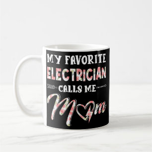 My Favorite Electrician Calls Me Mom Floral Coffee Mug