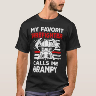 My Favorite Firefighter Calls Me Grampy Thin Red L T-Shirt