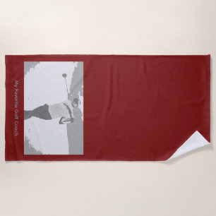My Favorite Golf Coach Beach Towel