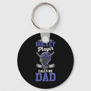 My Favorite Hockey Player Calls Me Dad Hockey Dad Key Ring