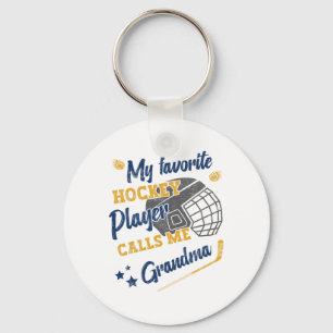 My Favorite Hockey Player Calls Me Grandma, Hockey Key Ring