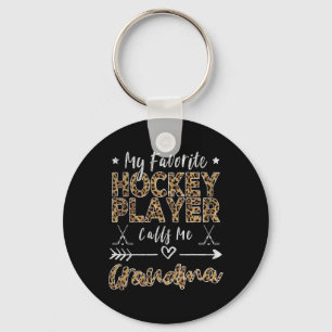 My Favorite Hockey Player Calls Me Grandma Mother' Key Ring