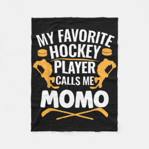 My Favorite Hockey Player Calls Me Momo Fleece Blanket