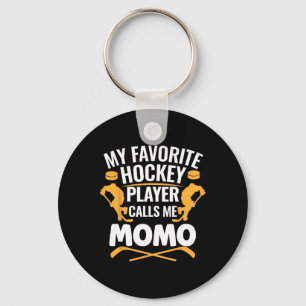 My Favorite Hockey Player Calls Me Momo Key Ring