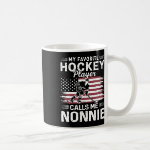 My Favorite Hockey Player Calls Me Nonnie Us Flag Coffee Mug