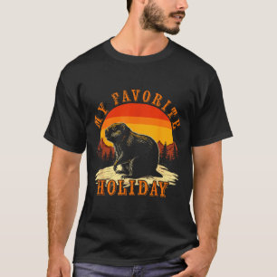 My Favorite Holiday Groundhog Day Retro Men Women T-Shirt