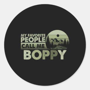 My Favorite People Call Me Boppy Forest Mountain H Classic Round Sticker