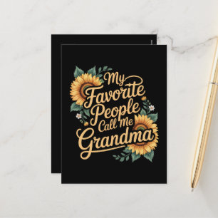My Favorite People Call Me Grandma Mother's Day Holiday Postcard