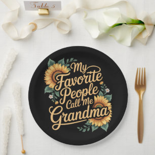 My Favorite People Call Me Grandma Mother's Day Paper Plate