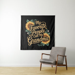 My Favorite People Call Me Grandma Mother's Day Tapestry