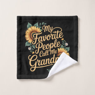 My Favorite People Call Me Grandma Mother's Day Wash Cloth