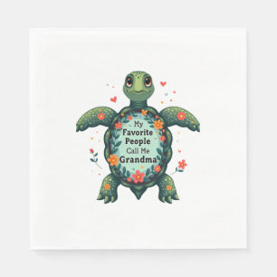 My Favorite People Call Me Grandma Turtle - Grandm Napkin