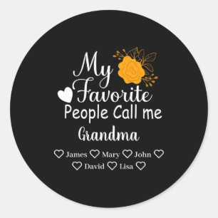My Favorite People Call Me Grandma With Grandkids  Classic Round Sticker