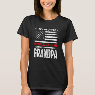My Favorite People Call Me Grandpa American Flag T-Shirt