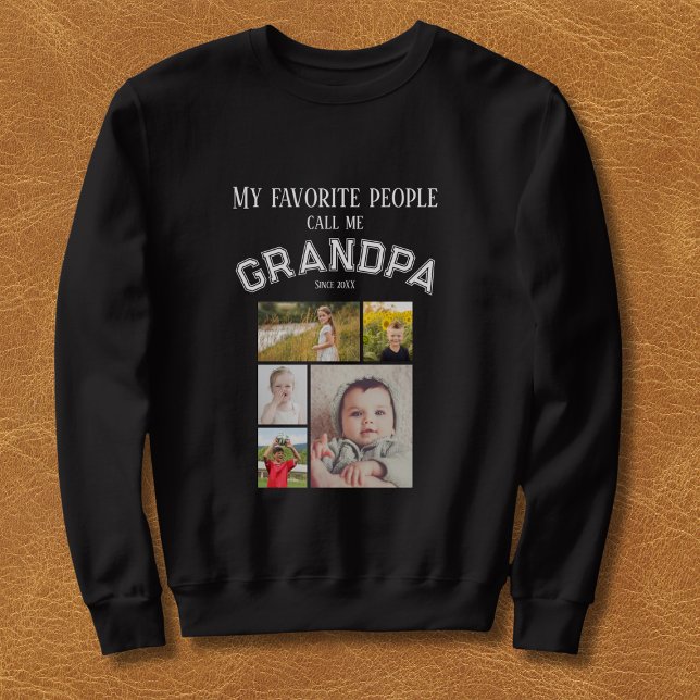 My Favorite People Call Me Grandpa Photo Grid Sweatshirt (Creator Uploaded)