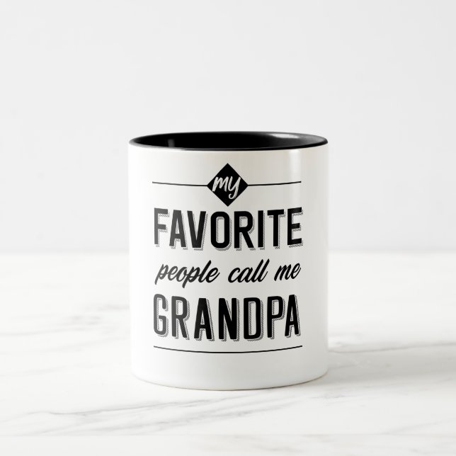 My Favorite People Call Me Grandpa Two-Tone Coffee Mug (Center)