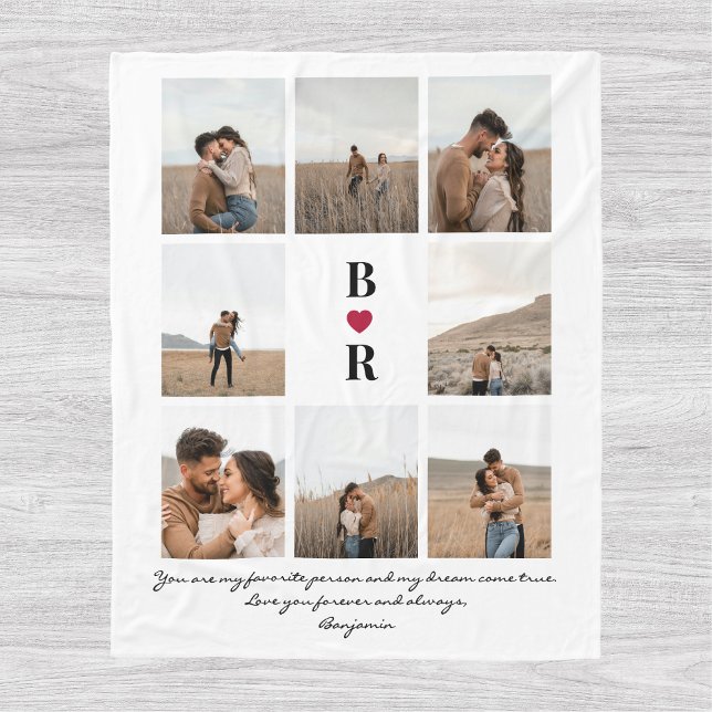 My Favorite Person Script Valentine's Day 8-Photo Fleece Blanket (Creator Uploaded)