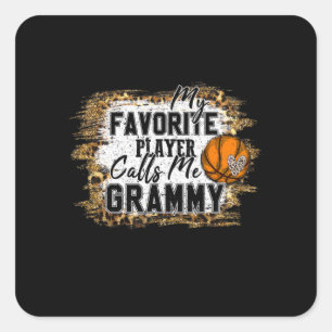 My Favorite Player Calls Me Grammy Basketball Xmas Square Sticker