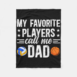 My Favorite Players Call Me Dad Sketll Volleyll Da Fleece Blanket