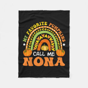 My Favorite Pumpkins Call Me Nona Thanksgiving Fam Fleece Blanket