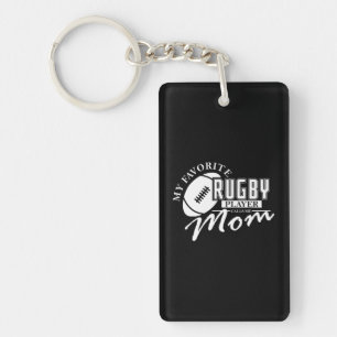 My Favorite Rugby Player Calls Me Mom Rugby Key Ring