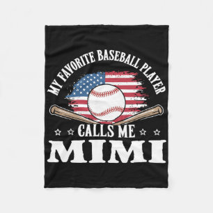 My Favorite Sell Player Calls Me Mimi Usa Flag Fleece Blanket