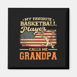 My Favorite Sketll Player Calls Me Grandpa Us Flag Magnet