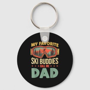 My Favorite Ski Buddies Call Me Dad Funny Skiing D Key Ring