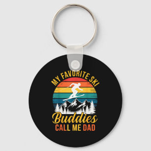 My Favorite Ski Buddies Call Me Dad Vintage Father Key Ring