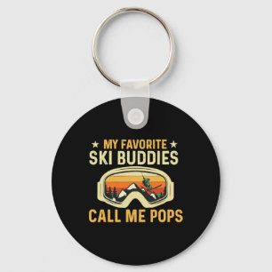 My Favorite Ski Buddies Call Me Pops Alpine Skiing Key Ring