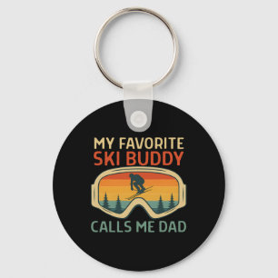 My Favorite Ski Buddy Calls Me Dad Funny Skiing Da Key Ring