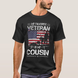 My Favorite Veteran Is My Cousin   Flag Veterans D T-Shirt