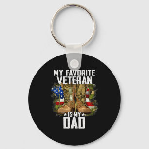My Favorite Veteran Is My Dad Father Veterans Day Key Ring