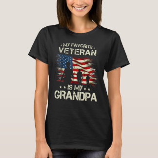 My Favorite Veteran Is My Grandpa American Flag Ve T-Shirt
