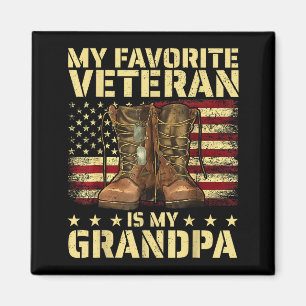 My Favorite Veteran Is My Grandpa Grandfather Vete Magnet